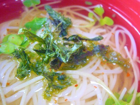 ♥　つまみのり&カイワレ入りにゅう麺　♥